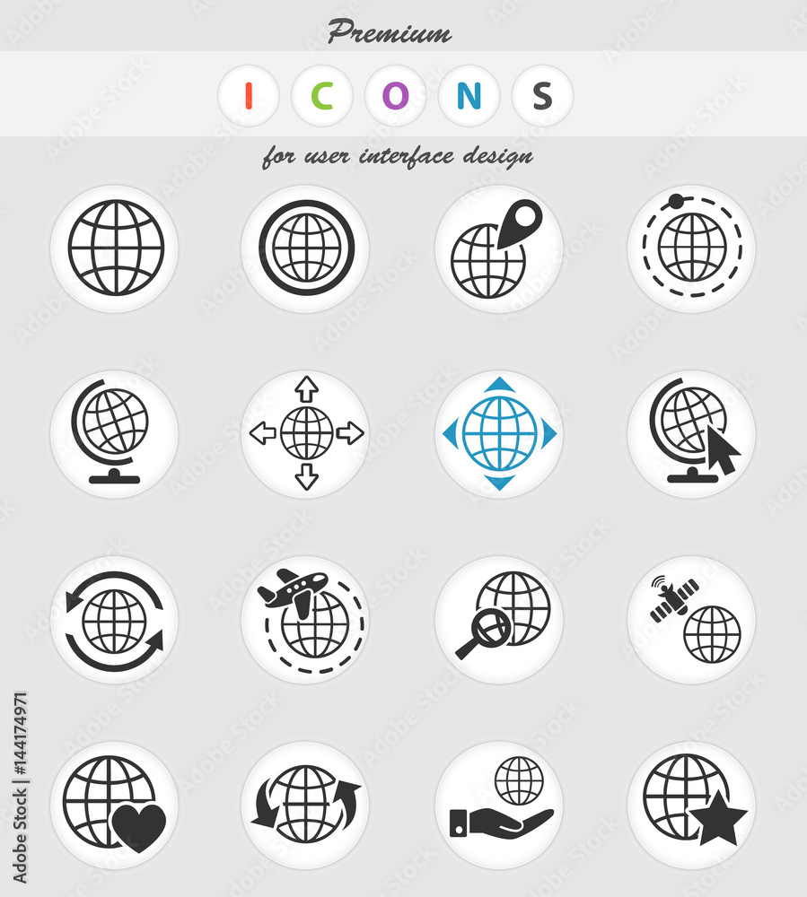globes icon set globes icon set