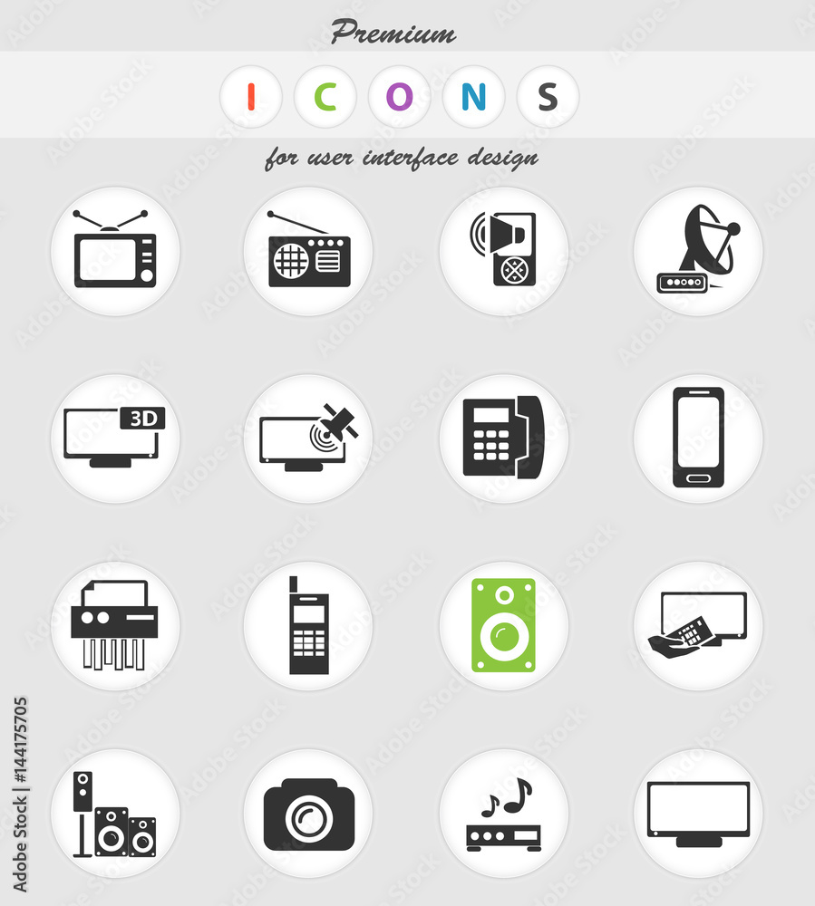 home appliances icon set