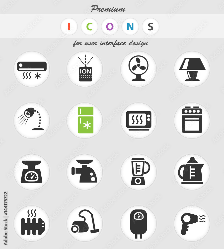 home appliances icon set home appliances icon set