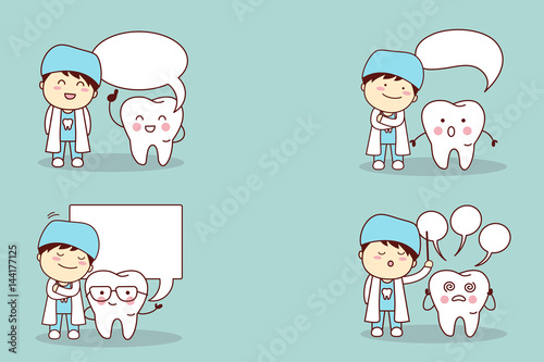 cartoon tooth and dentist