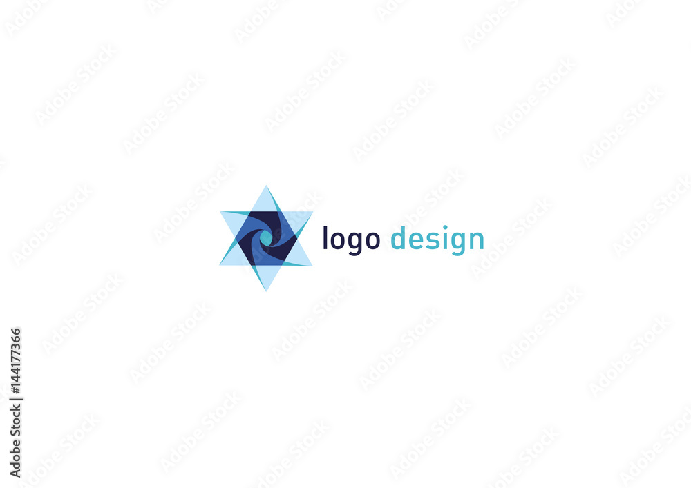 Fototapeta premium Creative geometric logo, star, rotation