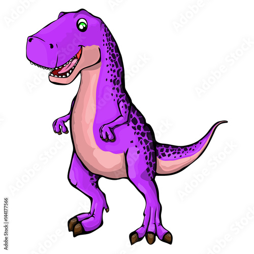 Isolated illustration of a cartoon dinosaur