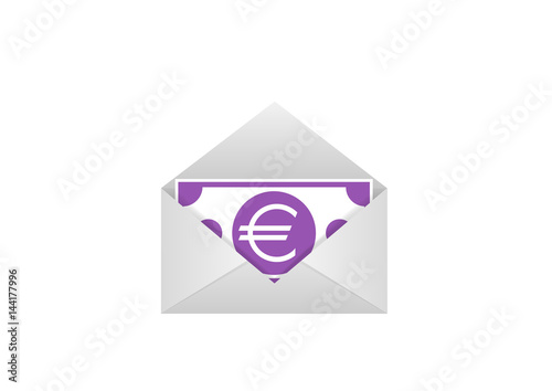 Euro bill in envelope