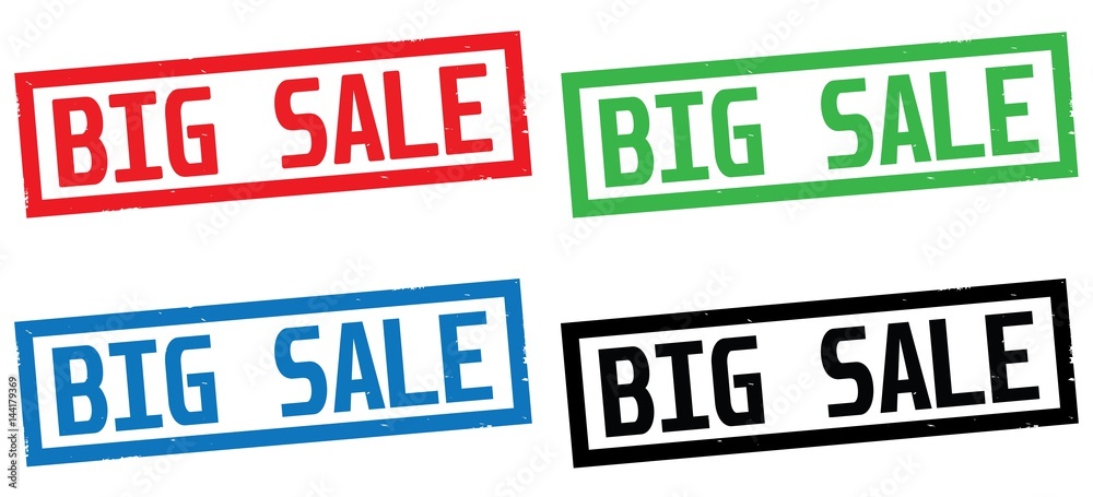 BIG SALE text, on rectangle border stamp sign.