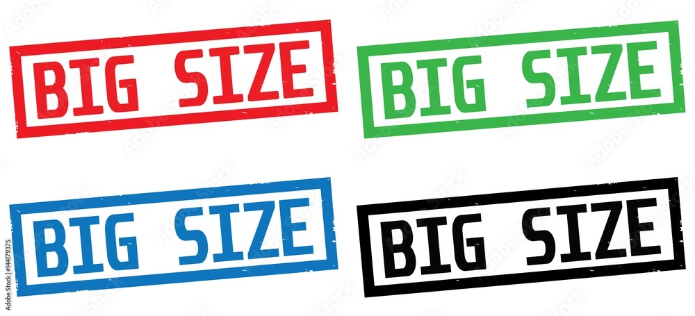 BIG SIZE text, on rectangle border stamp sign. BIG SIZE text, on rectangle border stamp sign.