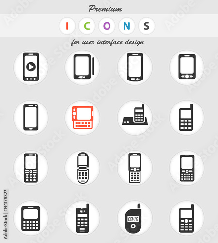 phones icon set