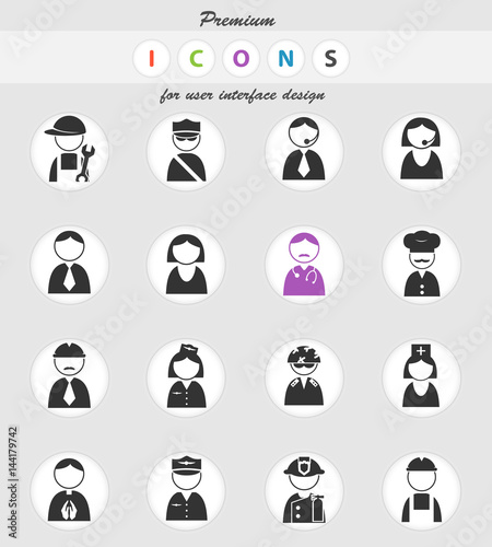 profession icon set