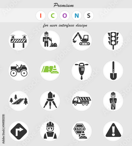 road repairs icon set