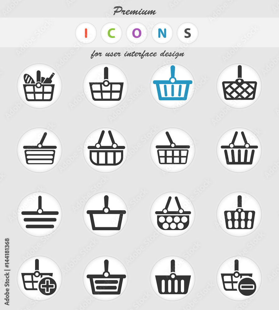 shopping basket icon set shopping basket icon set