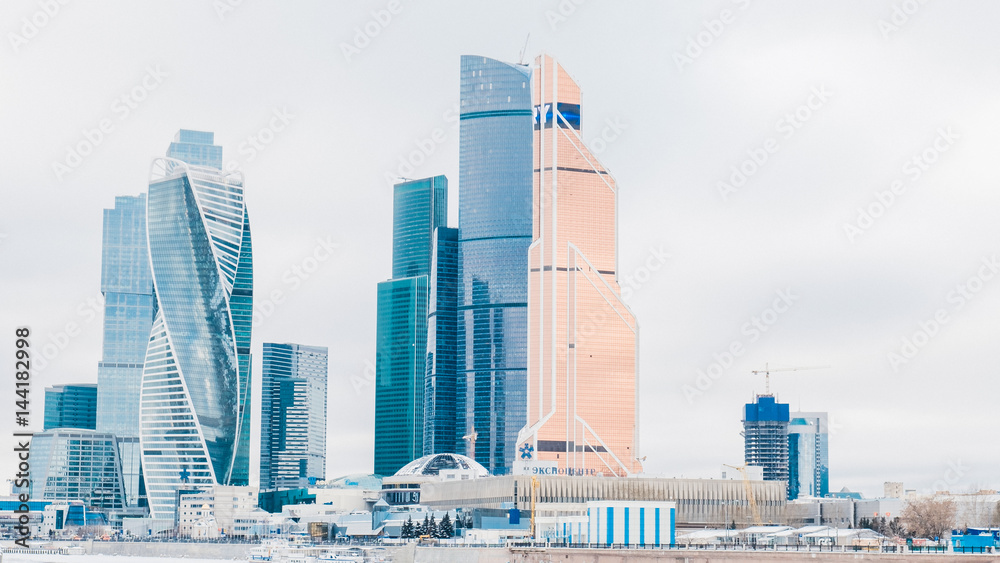 Naklejka premium Moscow City International Business Center in Russia