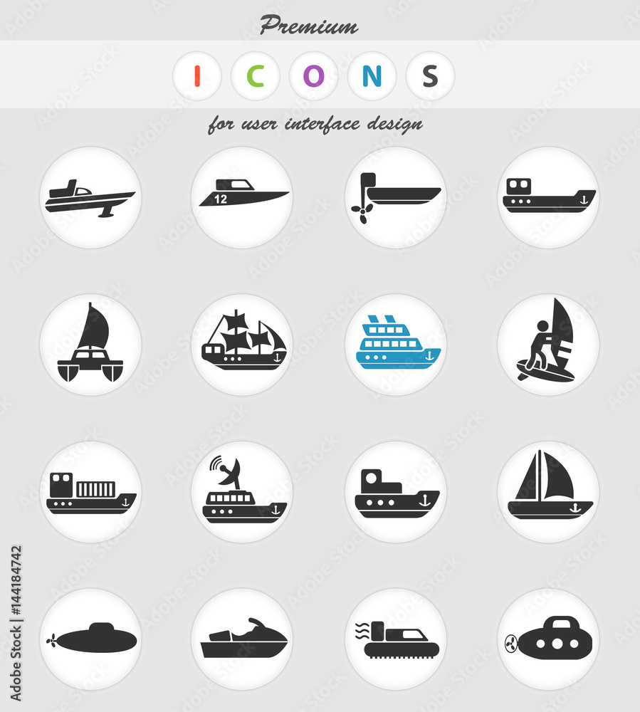 water transport icon set