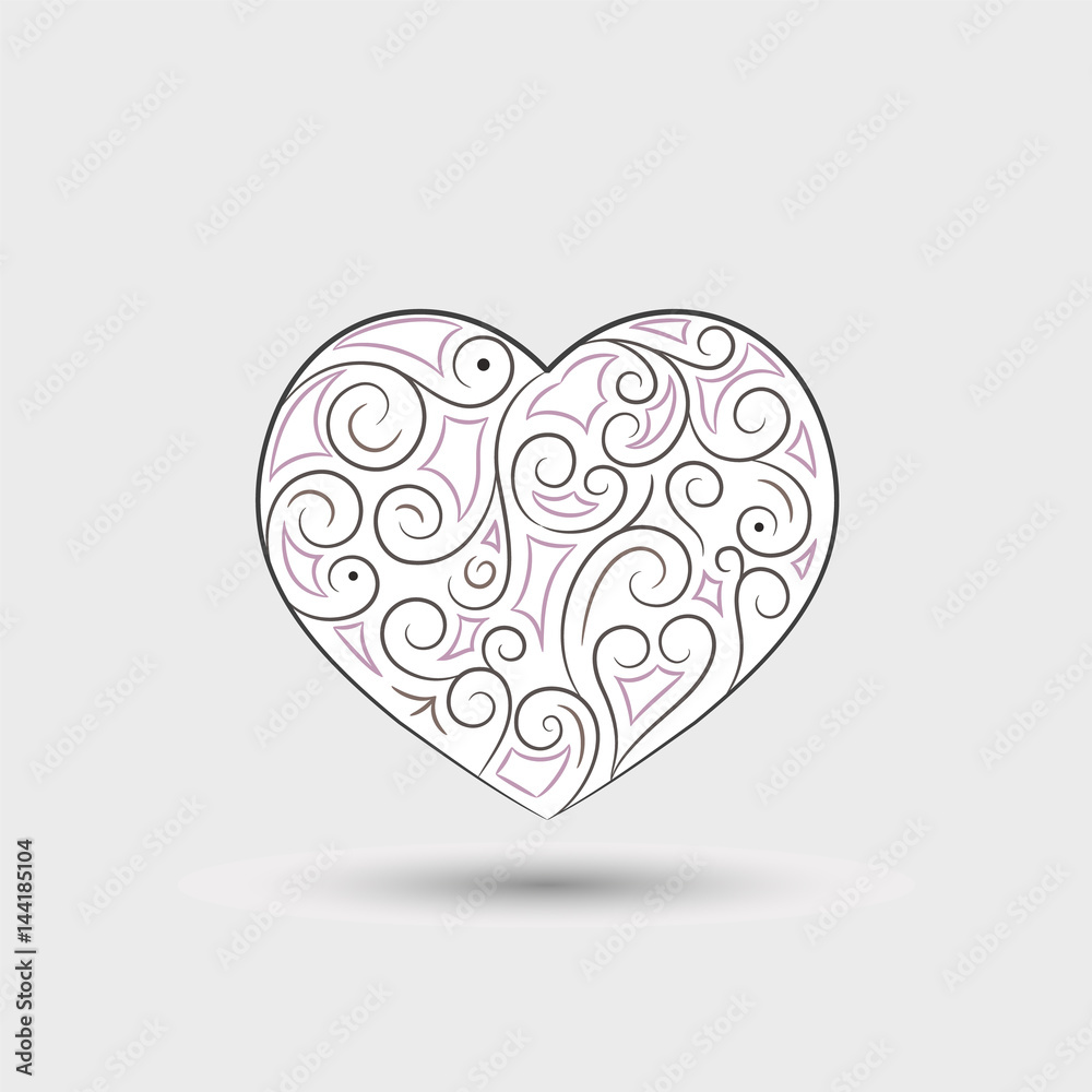 Abstract floral heart. Element for design. Illustration. Abstract floral heart. Element for design. Illustration.