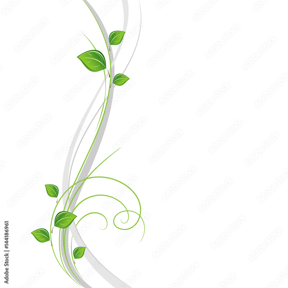 Naklejka premium Beautiful abstract floral background with green leaves . Element for design