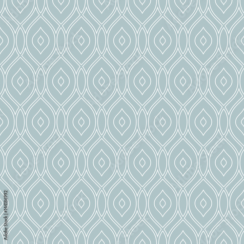 Seamless vector ornament. Modern light blue and white background. Geometric modern pattern