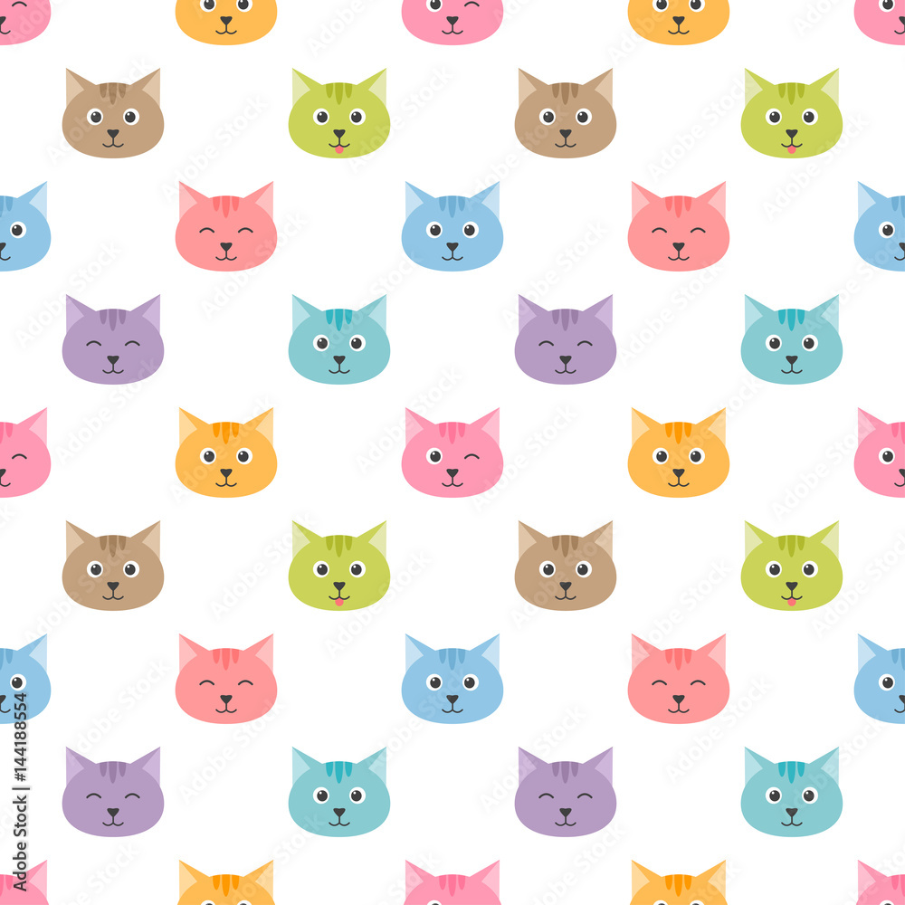 seamless pattern with cute cartoon cats seamless pattern with cute cartoon cats