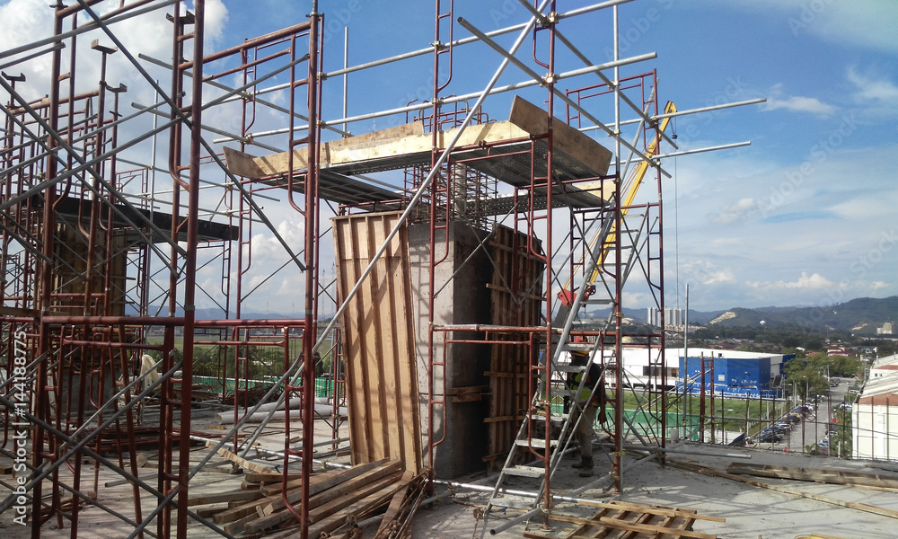 Scaffolding used as the temporary structure to support platform, form ...