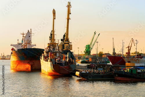Ships in Baltic sea in Port of Klaipeda