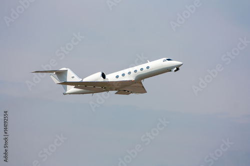 Business jet in the air