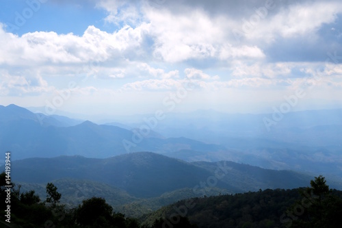 view on the mountains, north of Thailand