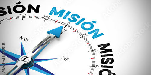 Pfeil zeigt in Richtung Misión / Mission photo