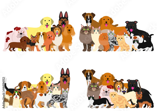 dogs and cast group border set © Studio Ayutaka