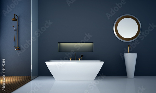 the interior design of modern minimal bathroom