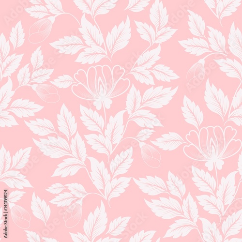 Wallpaper Mural Vector flower seamless pattern element. Elegant texture for backgrounds. Classical luxury old fashioned floral ornament, seamless texture for wallpapers, textile, wrapping. Torontodigital.ca