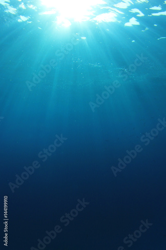 Underwater blue ocean background with sunlight  © Richard Carey