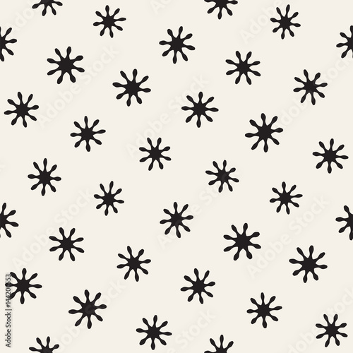 Vector seamless freehand pattern. Abstract background with floral brush strokes. Hand drawn texture © Samolevsky