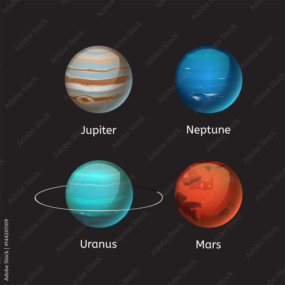 Obraz premium High quality solar system planet galaxy astronomy earth science globe orbit star vector illustration.