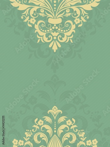 Wedding invitation and announcement card with floral background artwork. Elegant ornate floral background. Floral background and elegant flower elements. Design template.