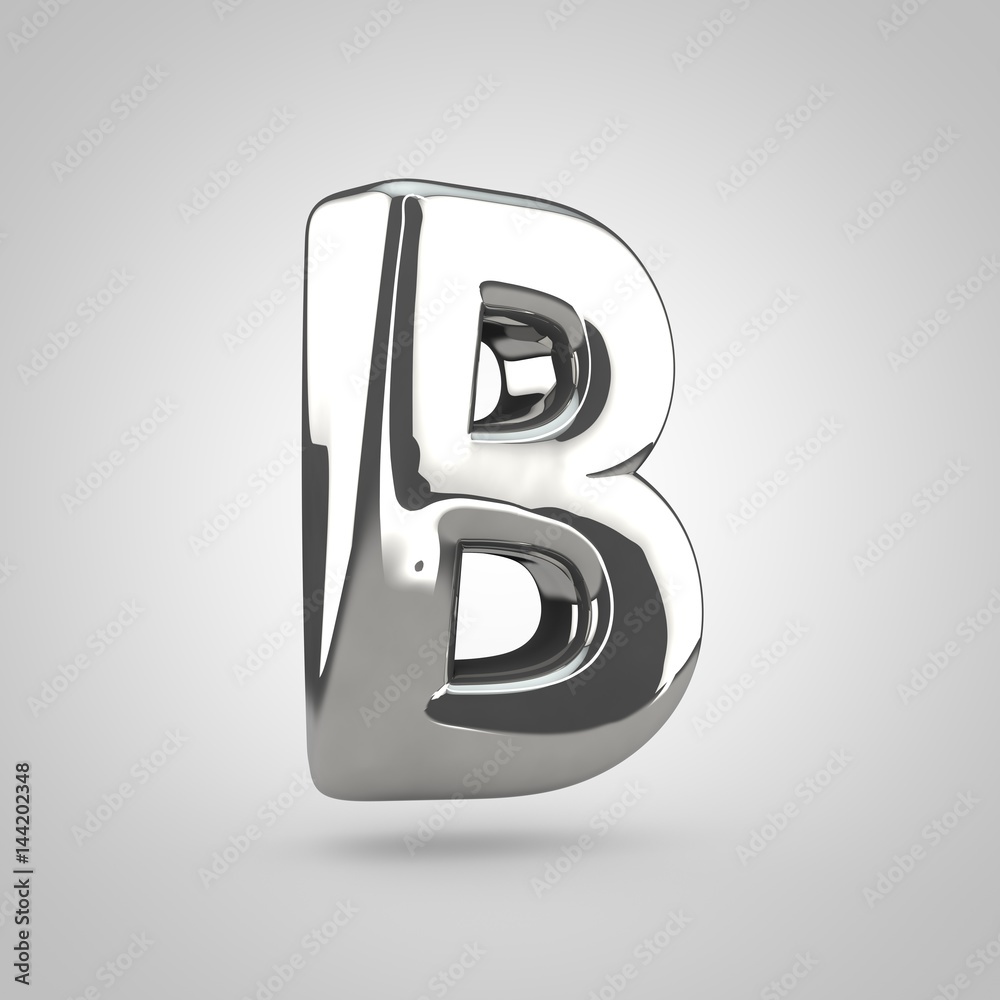 Silver letter B uppercase isolated on white background Silver letter B uppercase isolated on white background