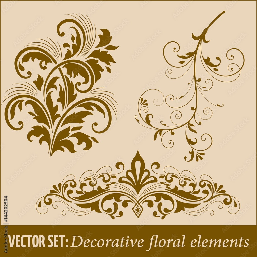 Vector set of calligraphic and page decoration design elements. Elegant elements for your design. Vector set of calligraphic and page decoration design elements. Elegant elements for your design.
