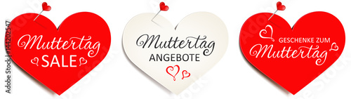 Herzförmige Zettel mit Pins - Set Muttertag Angebote 