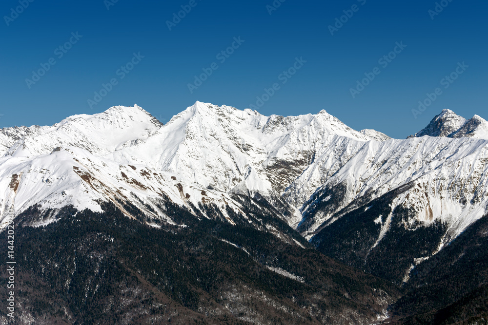 Ski resort Rosa Khutor. Mountains of Krasnaya Polyana. Sochi, Russia Ski resort Rosa Khutor. Mountains of Krasnaya Polyana. Sochi, Russia