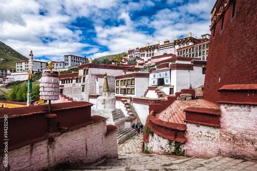 Ganden monastery in Tibet photo