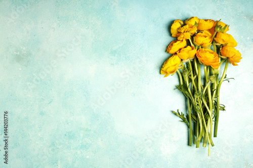 Yellow ranunculus flowers