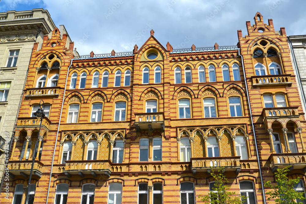 The historical building on Uyazdovskaya Avenue Street. Warsaw, Poland