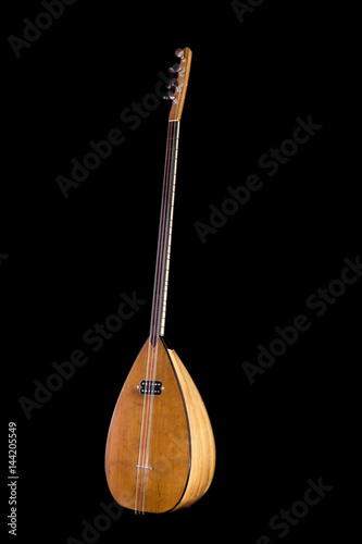 Wallpaper Mural Saz baglama Turkish Music Instrument Isolated on a Black Background Torontodigital.ca