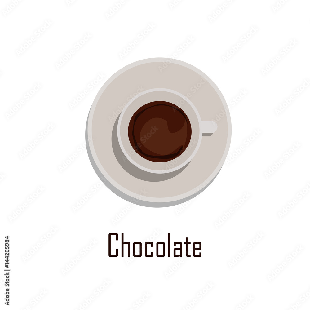 Cup of Chocolate in the view from top. vector Cup of Chocolate in the view from top. vector