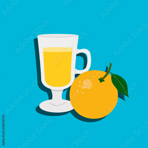 orange juice and orange fruit