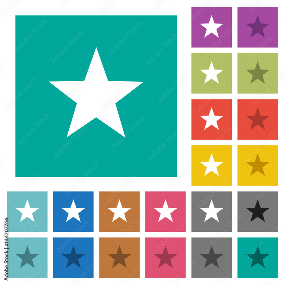 Obraz premium Favorite square flat multi colored icons