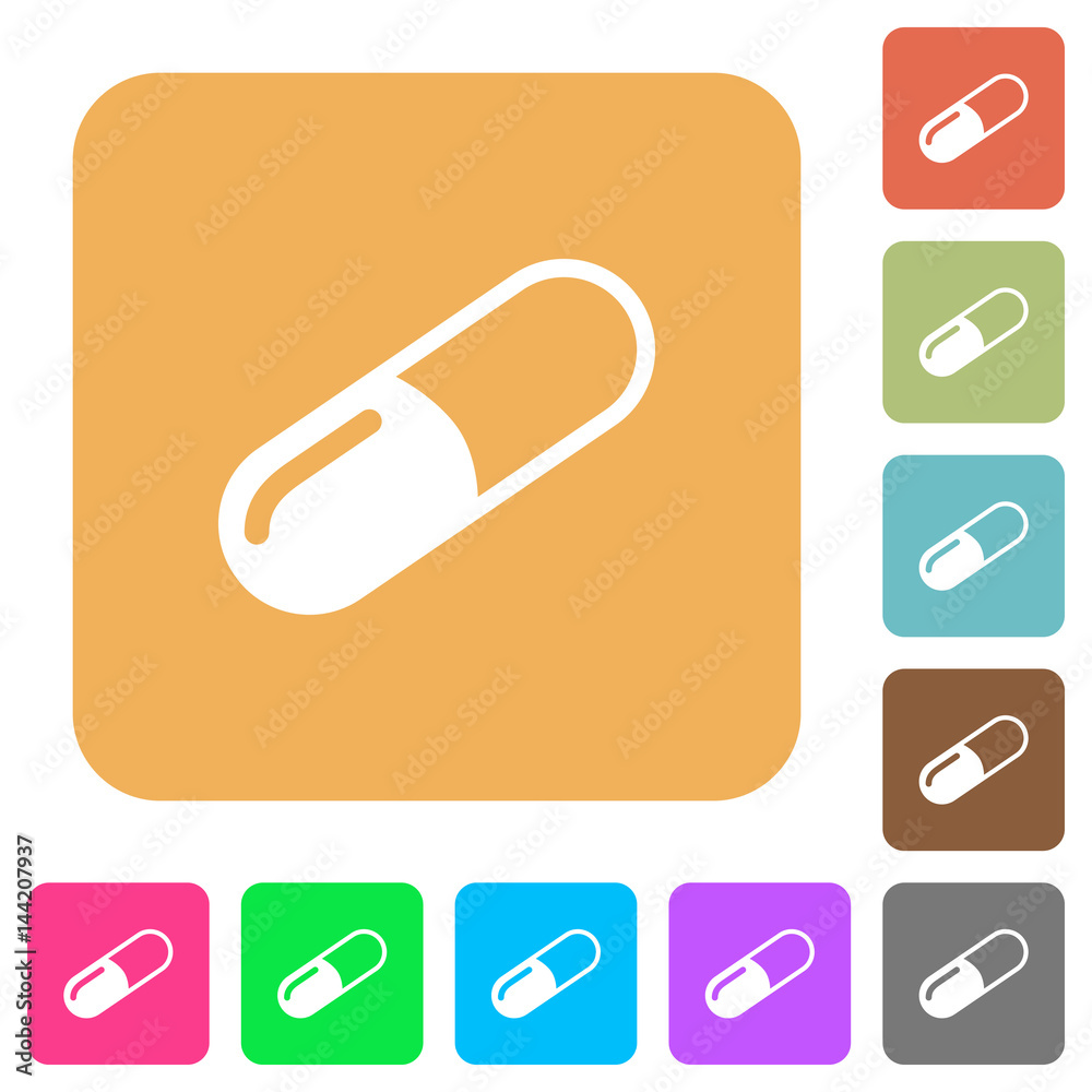Pill rounded square flat icons Pill rounded square flat icons