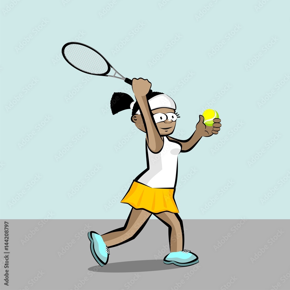 Girl playing tennis