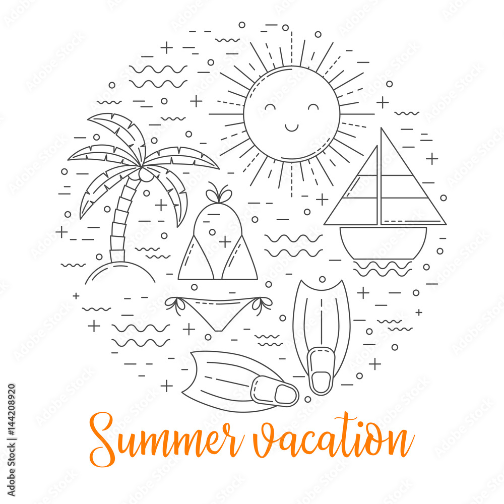 Summer vacation illustration