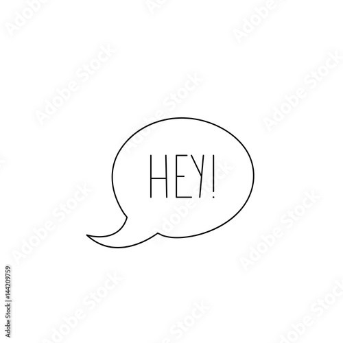 Hey message text. Hand drawn elements for your designs dress, po