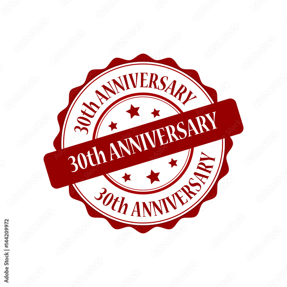 Obraz premium 30th anniversary red stamp illustration