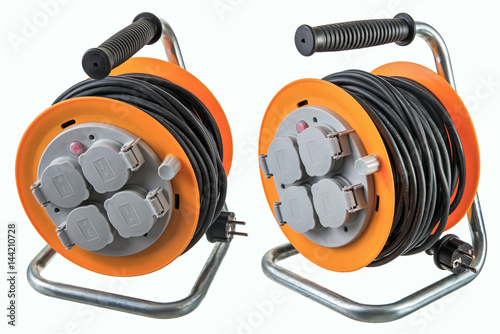 Electric extension cord with 4-outlets on a roll photo