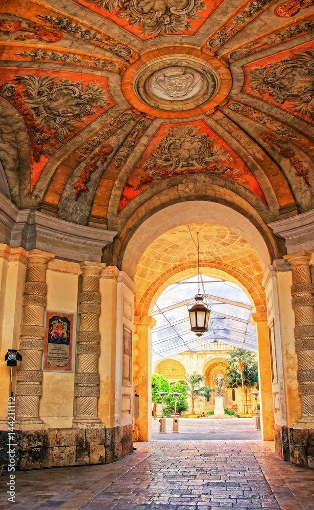 Lantern at courtyard of Grandmaster palace Valletta