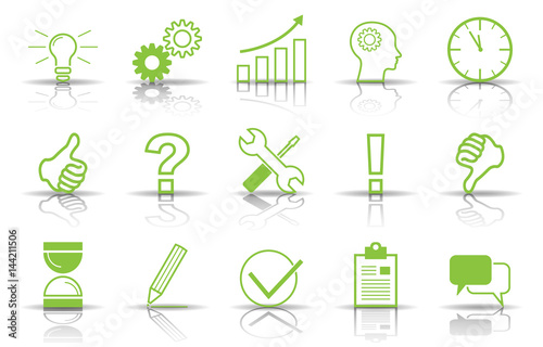 Business - Icons zum Thema Kreativität (Grün)